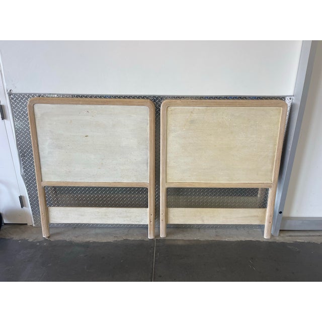 Vintage Faux Pencil Rattan Twin Headboard Set, Wood For Sale - Image 11 of 12