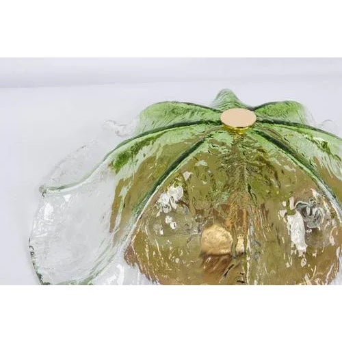 1970s Large Green Toned Murano Glass Ceiling Fixture from Kaiser Idell / Kaiser Leuchten, Germany, 1970s For Sale - Image 5 of 12