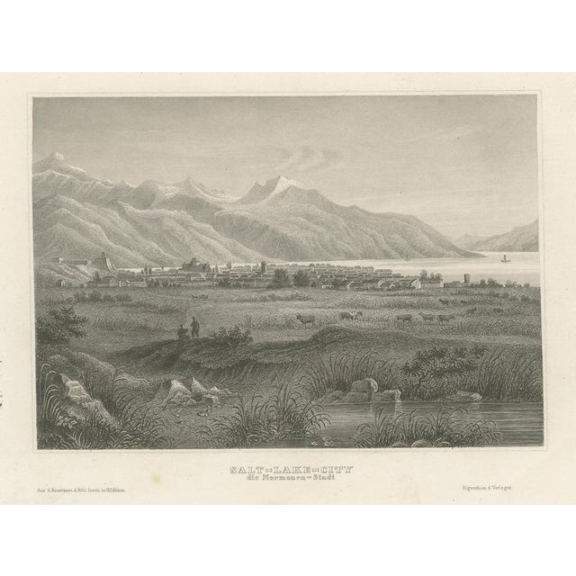 Joseph Meyer and Hermann Meyer, Salt Lake City Mormon Settlement, 1850, Steel Engraving For Sale - Image 3 of 9