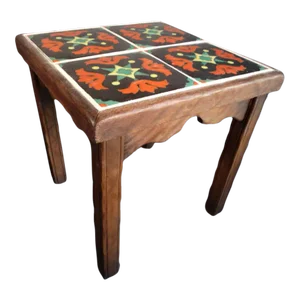 1930s Monterey Classic Taylor Tile-Top Table in Dark Smoky Maple