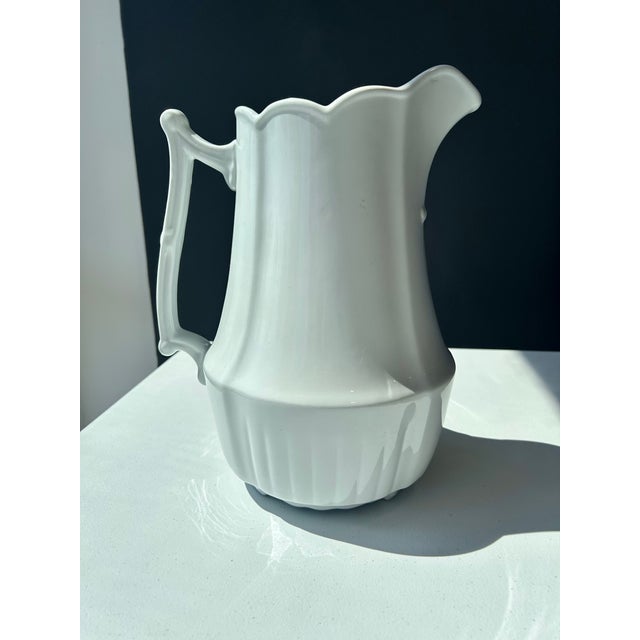 Modernplum Late 19th Century Large English Ironstone Pitcher For Sale - Image 4 of 6