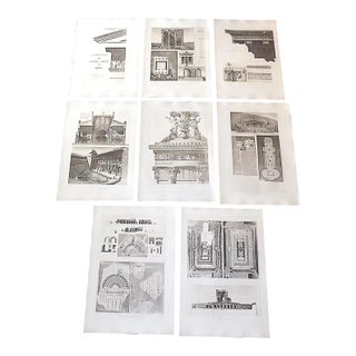 Antique 19th Century Architectural Heliogravures - Set of 8 For Sale