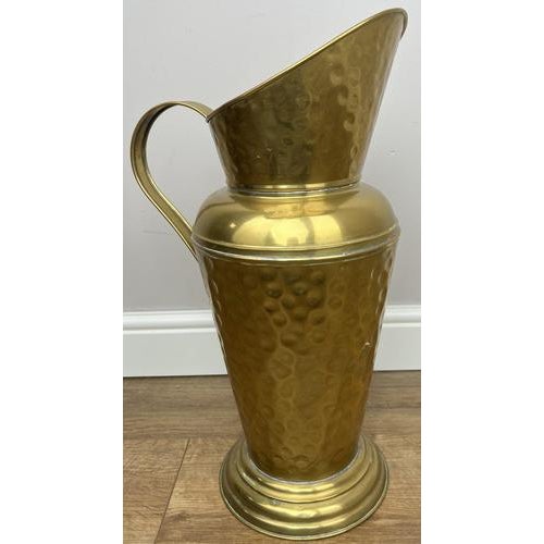 Vintage Umbrella Stand in Hammered Brass For Sale - Image 10 of 16