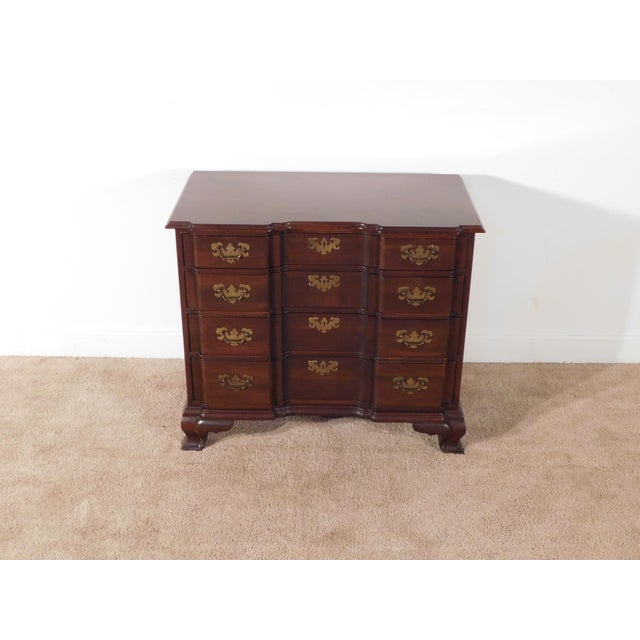 Ethan Allen Ethan Allen Dark Cherry Goddard Style Chippendale Dresser Chest Nightstand For Sale - Image 4 of 15