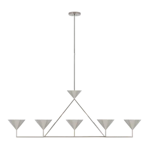 Paloma Contreras for Visual Comfort Signature Collection Orsay XL 5-Light Linear Chandelier in Polished Nickel