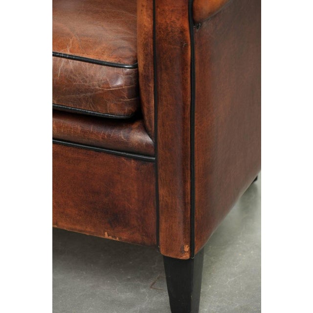 Vintage Sheepskin Club Armchair For Sale - Image 10 of 17