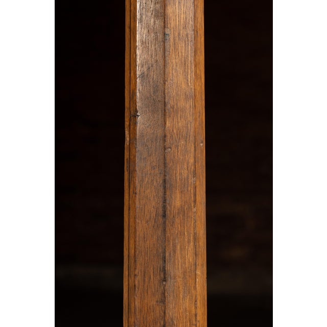 Brown Antique Oak Mission-Style Barbershop Coat Rack For Sale - Image 8 of 9