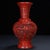 Chinese Cinnabar Lacquer Vase Pair / Carved Red Lacquer Landscape Vases For Sale - Image 3 of 12