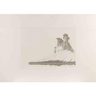 Gino Guida, Rocky Landscape, Etching, 1980s For Sale