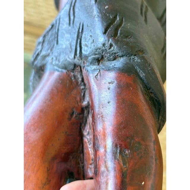 Vintage East African Hand-Carved Hardwood Mother & Child Sculpture, 23.75”h For Sale In San Francisco - Image 6 of 9