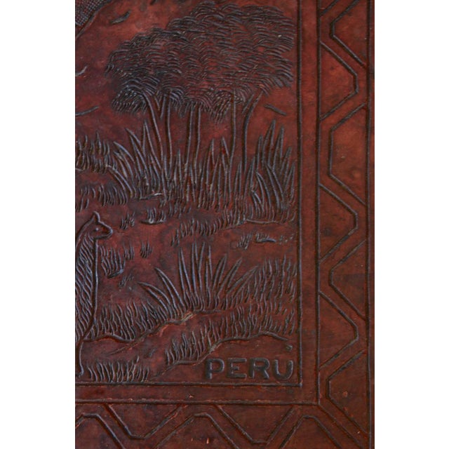 Rustic Peruvian Hand-Tooled Leather Coffee Table or Bench, Circa 1970 For Sale - Image 12 of 15