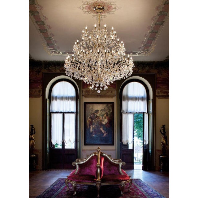 Glass Maria Theresa 30 Lights Chandelier in Polished Chrome and Crystal by Aggiolight For Sale - Image 7 of 14