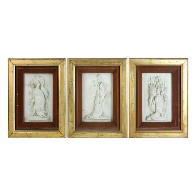 Sculpture Materials Framed Plaster Reliefs of German Hunting Prey - Set of 3 For Sale - Image 7 of 18