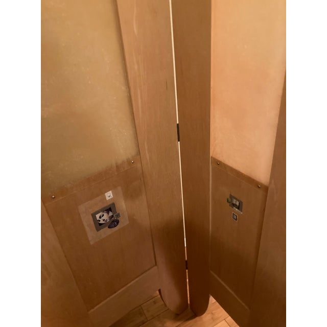 1980s Folding 3 Panel Wood Room Divider For Sale - Image 10 of 11