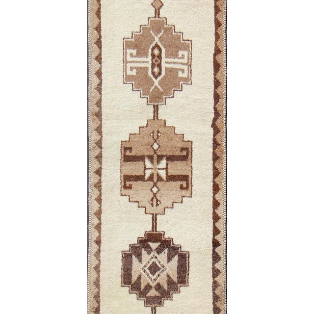 Mid 20th Century Vintage Tribal Turkish Tulu Runner- 3′5″ × 10′3″ For Sale - Image 5 of 11