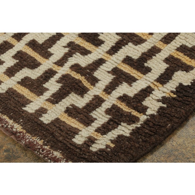 1950s Vintage Art Deco Geometric Wool Rug by Rug & Kilim, France, 1950–1959 For Sale - Image 5 of 8