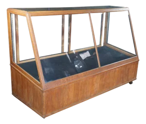 Antique Columbus Showcase Company Oak Slant Front General Store Display Case 76"