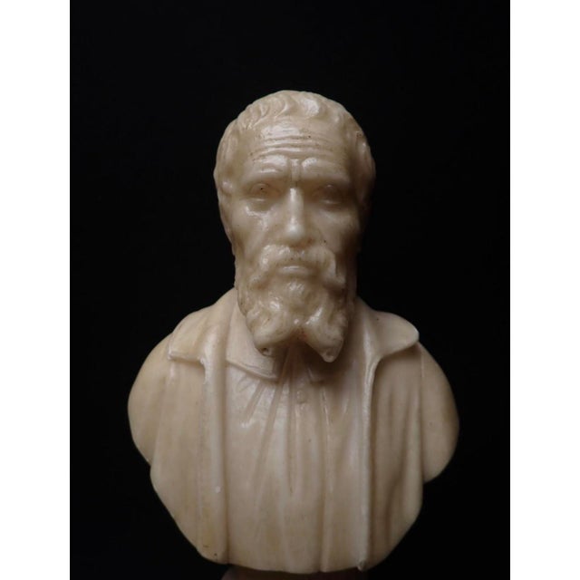 The bust depicts Michelangelo as an older man, closely modeled after the famous 16th-century portrait bronze by his...