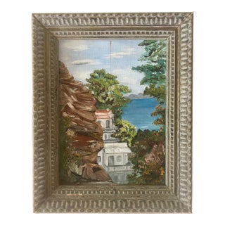 1975 Original California Chic Oil Painting Telegraph Hill , Framed For Sale