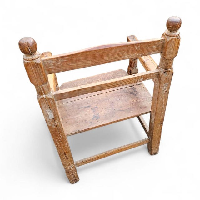 Spanish Armchair in Pine Wood For Sale - Image 4 of 12
