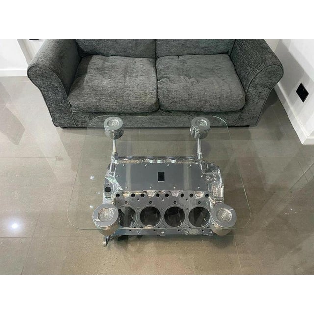 Rolls-Royce 6.75L V8 Engine Block Coffee Table For Sale - Image 3 of 9