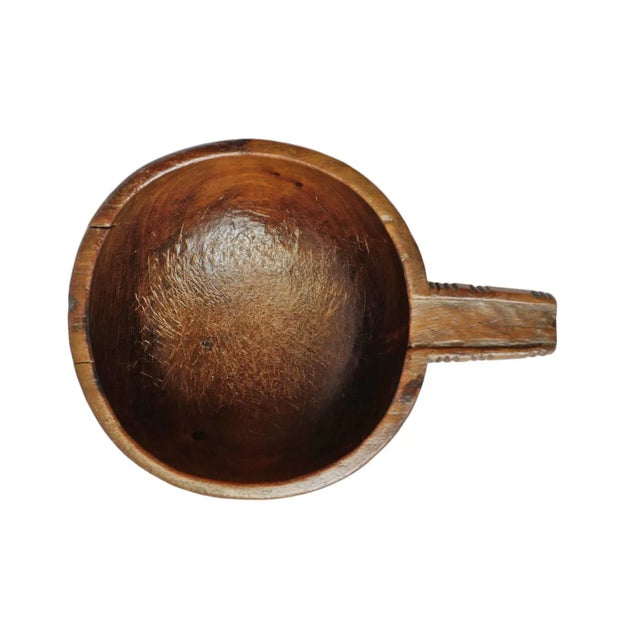 Rustic Old Teak Nepal Wood Bowl For Sale - Image 3 of 4