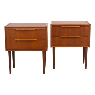Danish Modern Teak Nightstands by A. Bjerrum & Søn, 1960s, Set of 2 For Sale