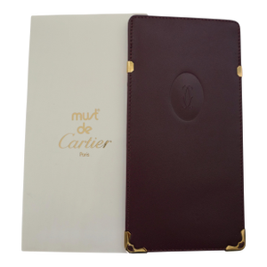 Cartier Bordeaux Leather & Gold Eyeglass Case, 1980s