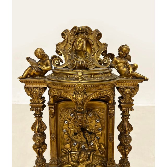French Gilt Bronze Clock, 1820-1850 For Sale - Image 6 of 10