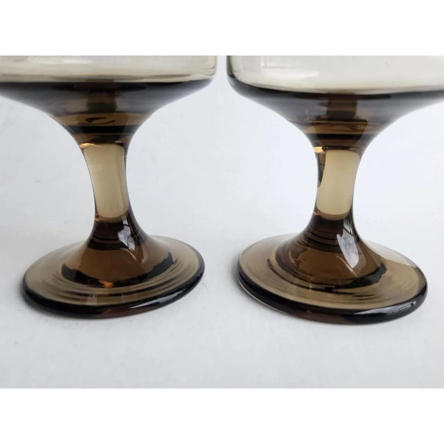 Brown 1960s Tawny Accent Water or Wine Goblets by Libbey Glass Company, Set of 8 For Sale - Image 8 of 10