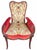 Hollywood Regency Pair of Grosfeld House Hollywood Regency Red Velvet Arm Chairs For Sale - Image 3 of 12