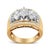 Glamorous and eye-catching, this stunning 1 1/2 c.t. cocktail ring has a gold band that splits at the center to showcase a...