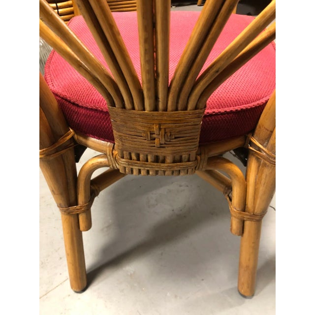 Restored Rattan Petal Fan Back Dining Chairs Set of 10 For Sale In Los Angeles - Image 6 of 7
