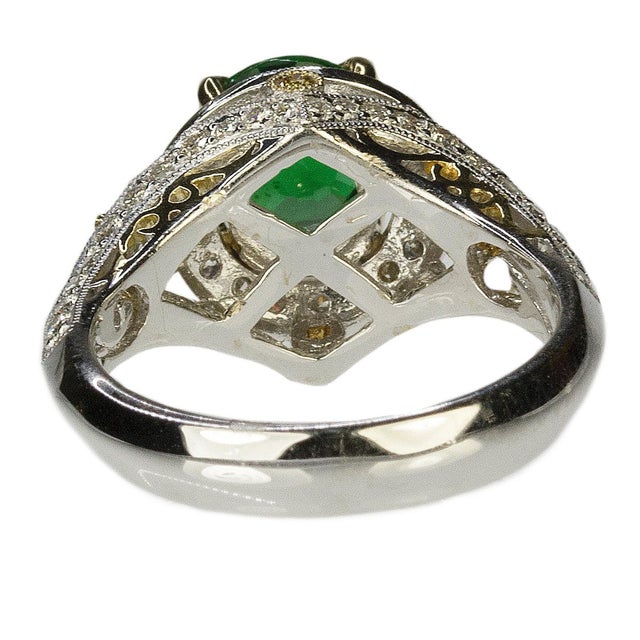 Contemporary Late 20th Century 18k Chrome Tourmaline Ring, Size 5 For Sale - Image 3 of 4