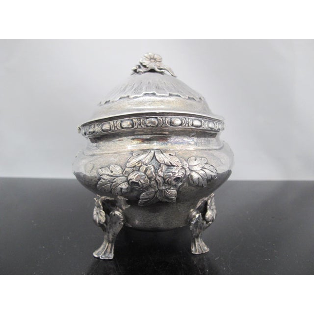 18th Century Swedish Rococo Style Sterling Silver Floral Sugar Box Casket With Hinged Lid For Sale - Image 5 of 12