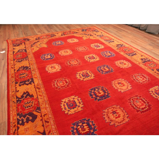 Vibrant Colors Large Antique Turkish Oushak Rug, Country of Origin: Turkey, Circa Date: 1900