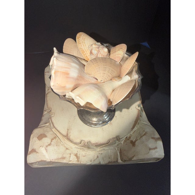 2020s Celestial Meet the Sea Silverplate Pedestal-Coastal Art Sculpture For Sale - Image 5 of 5