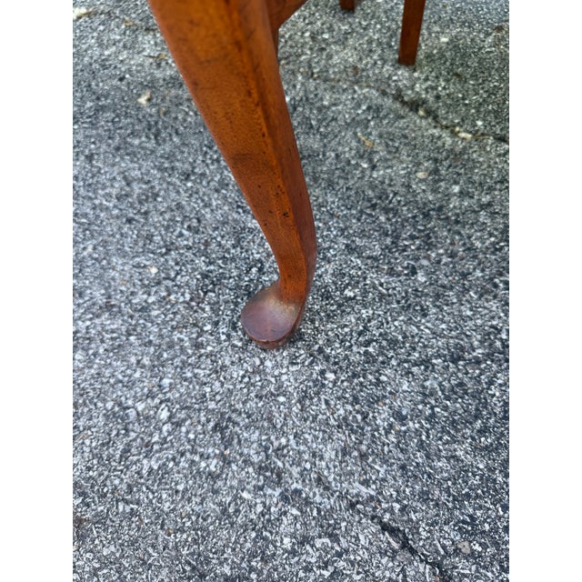 Wood Vintage Set of 4 Queen Anne Dining Chairs For Sale - Image 7 of 7