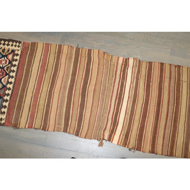 Art Deco 19th Century Zabihi Collection Tribal Caucasian Kilim Textile Rug - 1'8" x 7'7" For Sale - Image 3 of 11