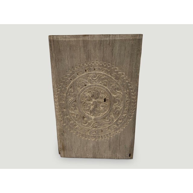 Antique Carved Teak Wood Panel For Sale - Image 4 of 5