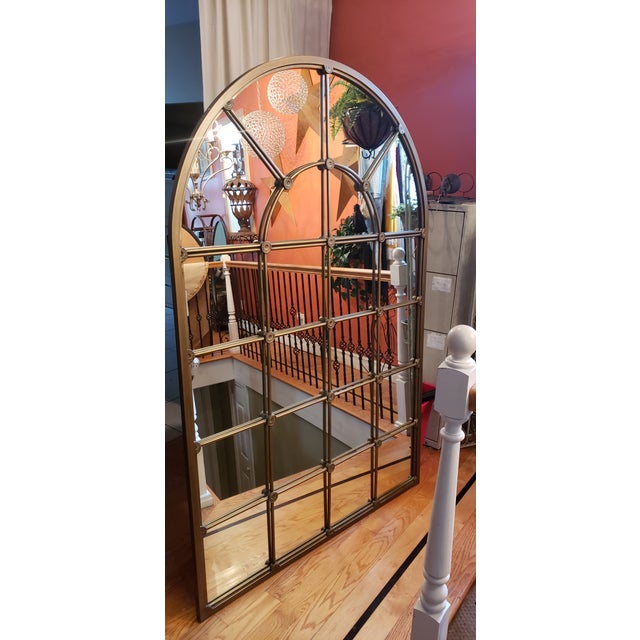 6 Ft X 4 Ft Mid 19th Century Arched Gold Floor Mirror With Grids Chairish