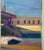 Fort Smith Hotel by Hiroshi Sato | Oil on Canvas Depiction of a hotel exterior with stairs and windows For Sale