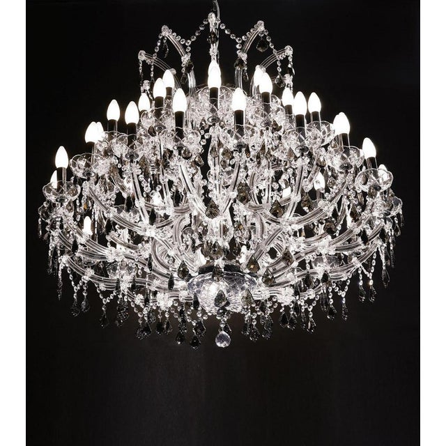 Maria theresa noir 45 lights chandelier in black nickel & crystal by aggiolight. Dimensions: d 105 x h 85 cm. Materials:...