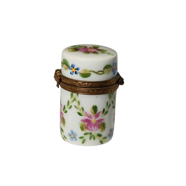 Mid Century Limoges Cylinder Trinket Box With Gift Box Inside For Sale In Atlanta - Image 6 of 7