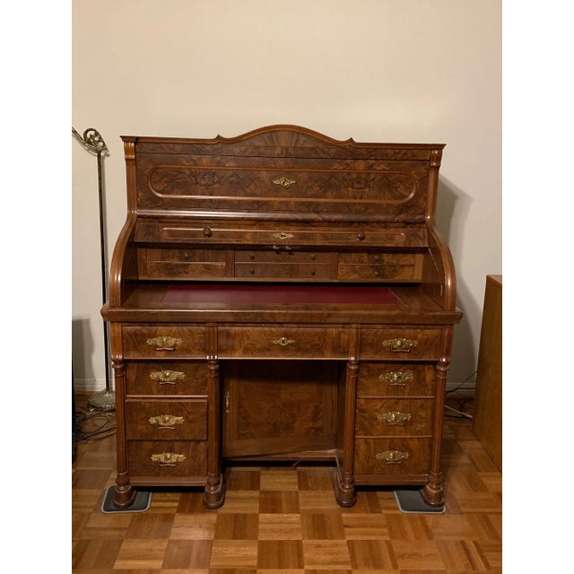 Museum-Style Victorian Roll-Top Desk — Secret Compartments, Letter Slots, Storage Galore For Sale - Image 9 of 10