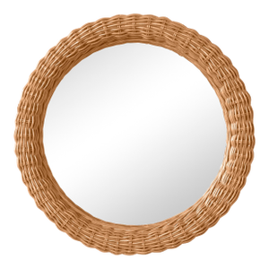 Kingston Round Mirror, light brown