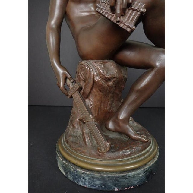19th Century 19th Century French Sculpture of a Seated Mercury by Pierre Marius Montagne For Sale - Image 5 of 11