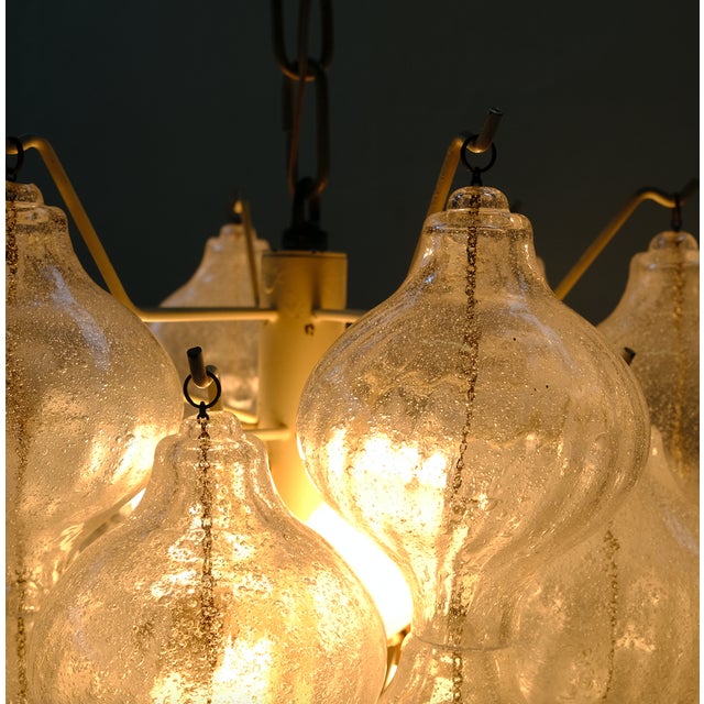 Modern Tulipan Pendant Light in Blown Glass by J.T Kalmar, 1950s For Sale - Image 3 of 15