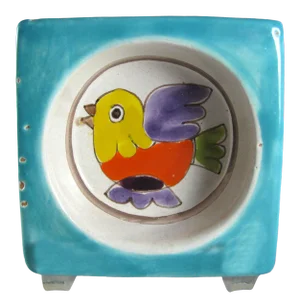 1960s DeSimone Hand Painted Bird Wine Bottle Coaster