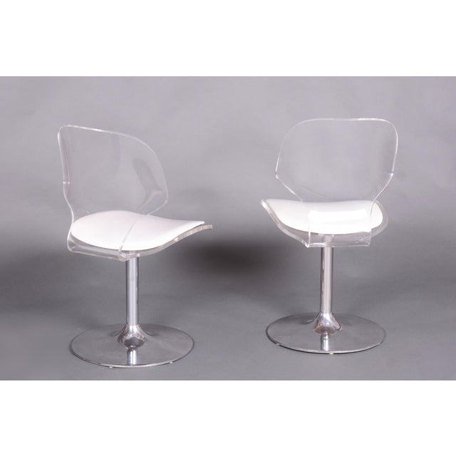 Mid-Century Modern Chairs in Chromed Steel and Acrylic Glass, Czech, 1960s, Set of 2 For Sale - Image 6 of 9